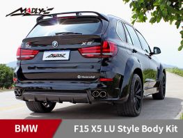 2014-2016 BMW F15 X5 / X5M LU style With Double Two Hole Exhaust Tips Rear Bumper
