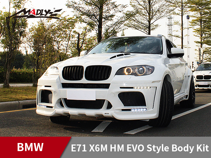 2008-2014 BMW E71 X6/X6M HM EVO-M style body kit With Middle Flat Exhaust Tips