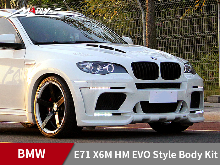 2008-2014 BMW E71 X6/X6M HM EVO-M style body kit With Middle Flat Exhaust Tips Front Fenders