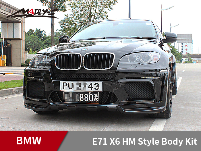 2008-2014 BMW E71 X6 HM Style Body Kits With Middle Round Exhaust Tips Front Bumper