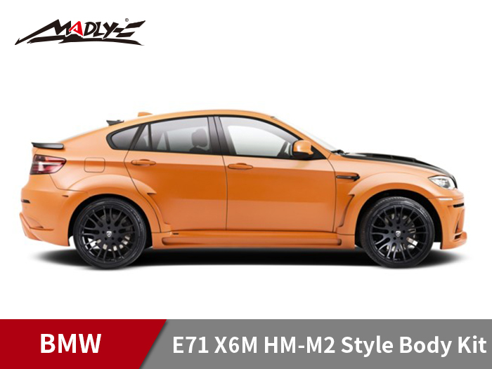 2008-2014 BMW E71 X6M HM-M2 Style Body Kits With Middle Square Exhaust Tips Side SKirks