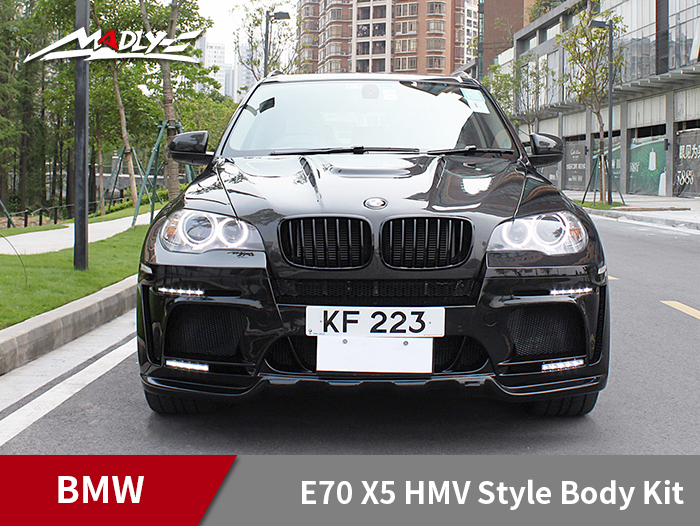 2008-2014 BMW E70 X5 HMV Style Body Kits With Double Two Hole Exhaust Tips Front Bumper