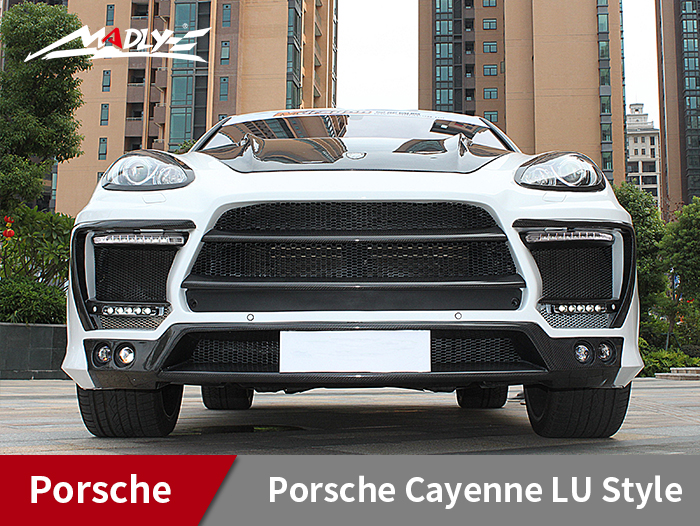 ​2011-2014 Porsche Cayenne LU Style Wide Body Kits With Middle Three Hole Exhaust Tips Front Bumper