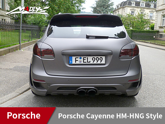 2011-2014 Porsche Cayenne HM-HNG Style Rear Bumper With Middle Round Exhaust Tips