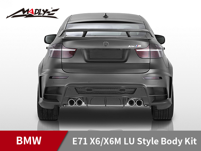 2008-2014 BMW E71 X6/X6M LU Style Body Kits With Double Two Hole Exhaust Tips Rear Bumper