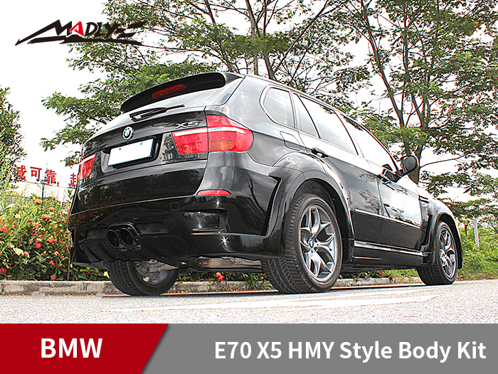 2011-2013 BMW X5 E70 HMY Style Wide Body Kits With Middle Round Exhaust Tips Rear Bumper